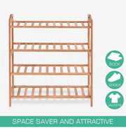 4-Tier Bamboo Slatted Shoe Rack