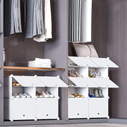 2 × 6 Modular Plastic Cube Shoe Cabinet with Removable Dividers