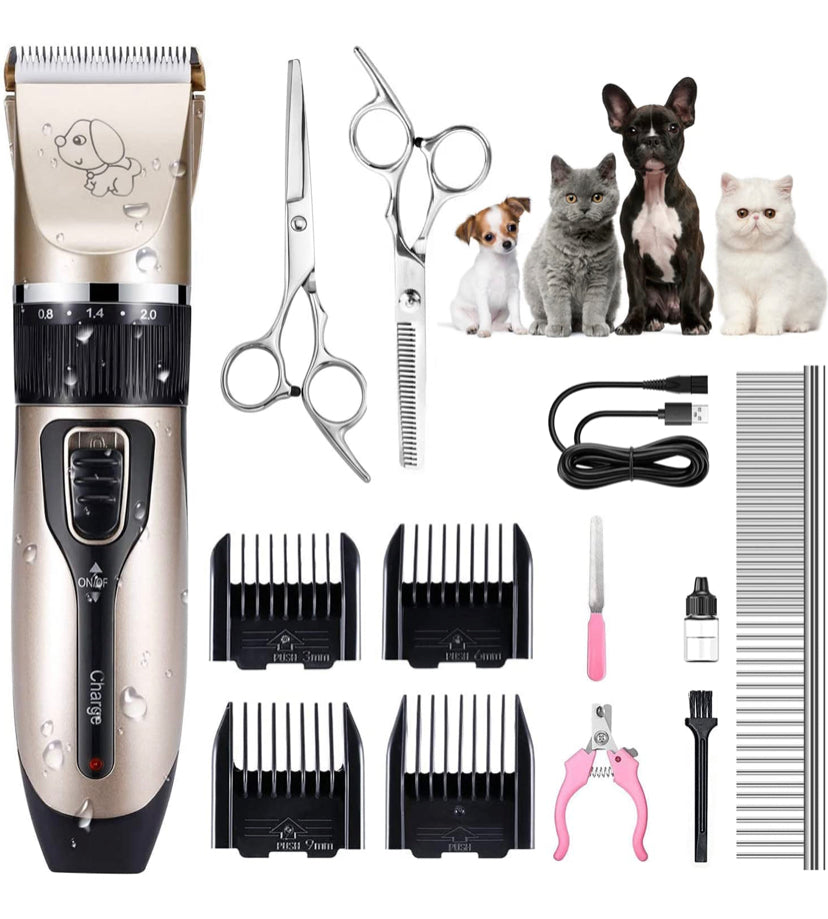 Dog Clipper Grooming Kit, 13IN1 Pet Hair Scissors, Pet Trimmer for Cat, Rechargeable Low Noise 