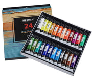 MEEDEN 46-Piece Oil Painting Set with Beech Wood Table Easel, 12MLX24 Oil Paint Tubes and All The Additional Supplies, Perfect for Beginning Artists, Students and Kids
