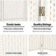 8-Panel White Pine & Woven-Paper Folding Room Divider