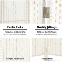 8-Panel White Pine & Woven-Paper Folding Room Divider