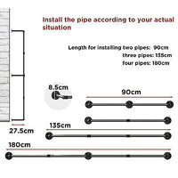 Industrial Iron Pipe Wall-Mounted Garment Rail