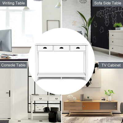 120 cm Console Table with Drawers & Shelf