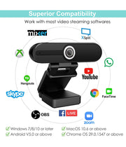 4K HD Webcam with Microphone