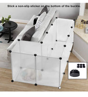 20-Panel Modular PP Small-Animal Playpen – Translucent Black