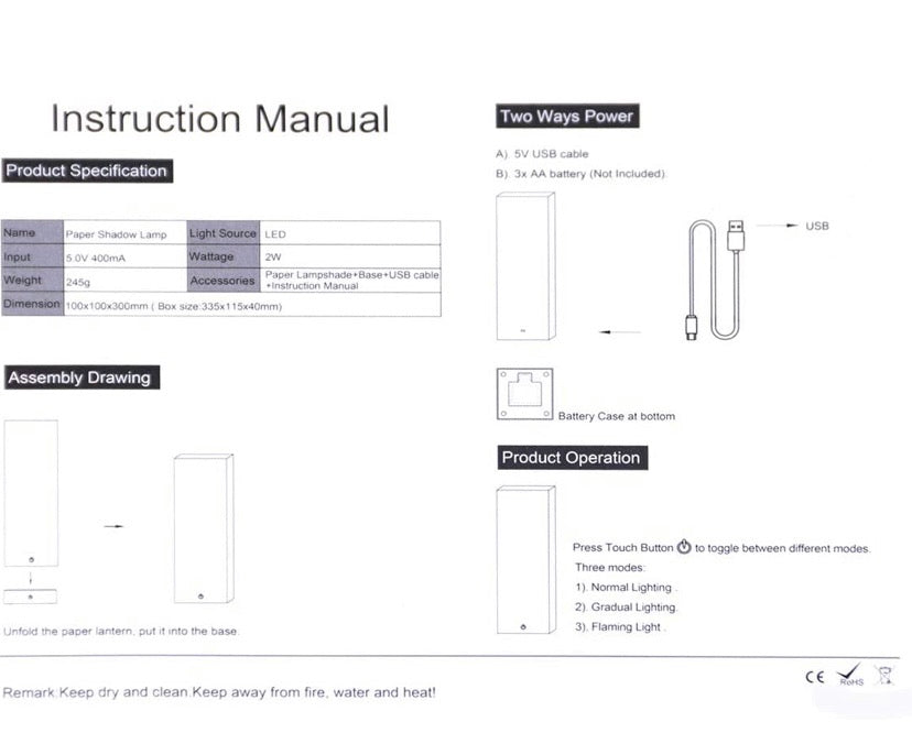 Deer Paper Lanterns Decorative Creative Novelty Paper Lanterns Collapsible Safety Material USB Low Power Energy Save Lamp Home Room Christmas Decor Kids Adult Friends Gift