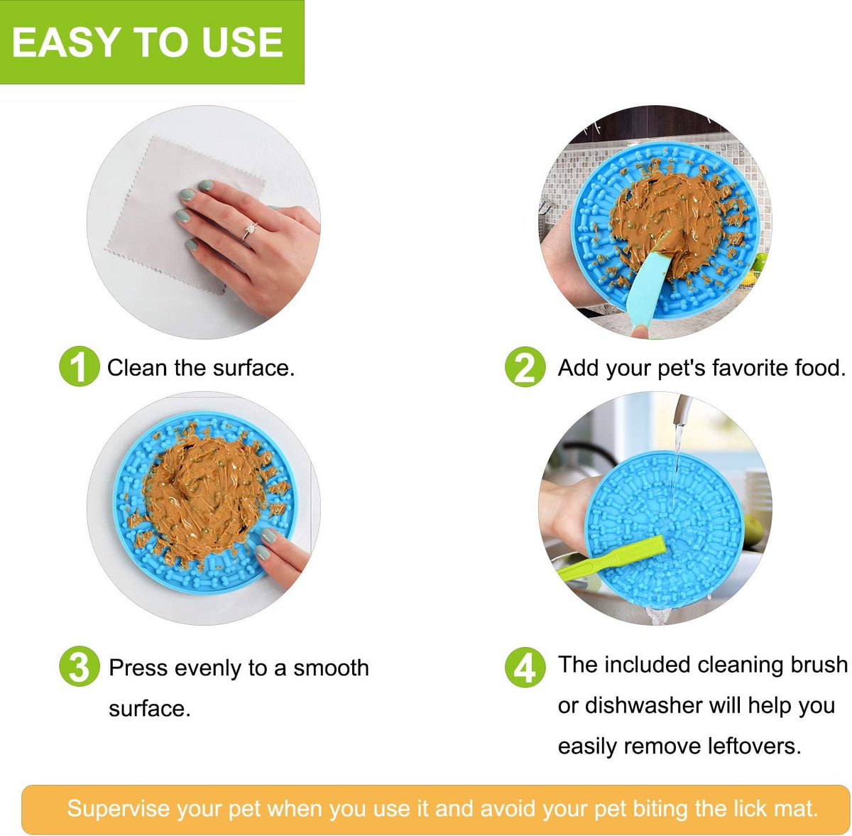 Lick Mat for Dogs 2 Packs - OAPRIRE Dog Lick Mat with Super Suction, Reduce Daily Anxiety, Slow Feeder Lick Mat Suctions to Wall for Pet Bathing, Grooming and Training - with Cleaning Brush