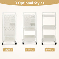 3-Tier Pegboard Rolling Storage Cart
