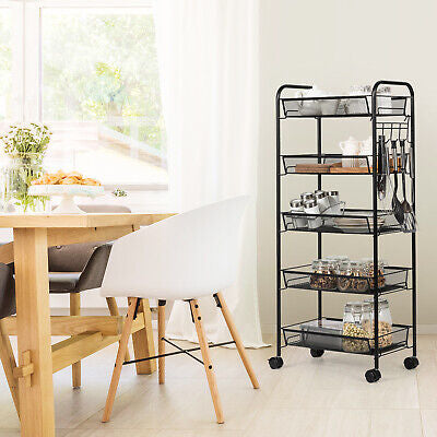 5-Basket Rolling Utility Storage Cart