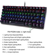 E-Element Z88 Mechanical Gaming Keyboard, Compact 81 Key Replaceable Blue Switch (Rainbow Black)