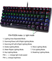 E-Element Z88 Mechanical Gaming Keyboard, Compact 81 Key Replaceable Blue Switch (Rainbow Black)