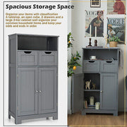 Freestanding Bathroom Storage Cabinet with Adjustable Drawers
