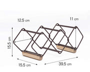 Wine Rack Stackable, Horizontal Wine Bottles Holder Racks, Metal Copper Wine Holder Storage Free Standing, Tabletop Wine Rack 5 Bottle, Ready Assembled, Easy to Put