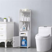 Reversible Bathroom Side Cabinet with Roll Holder & Shelves