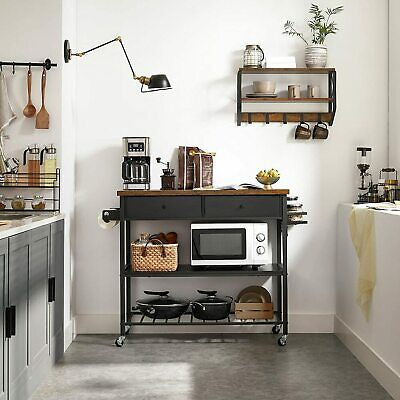 3-Tier Kitchen Storage Trolley with Drawers