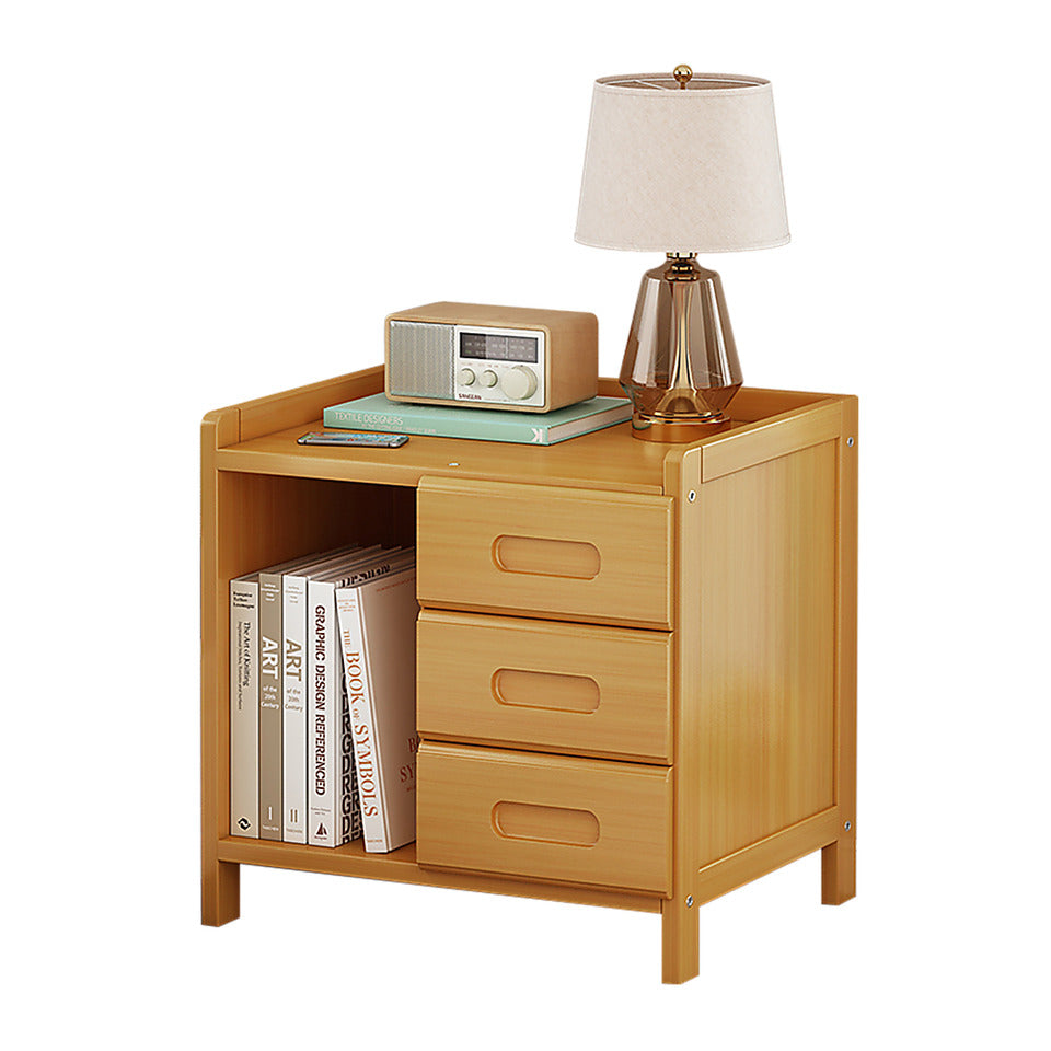 Bamboo Bedside Table – Natural Wood