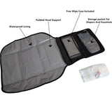 Portable Baby Changing Pad Diaper Bag Mat & Foldable Travel Changing Station with Bonus Wipe Case, Black