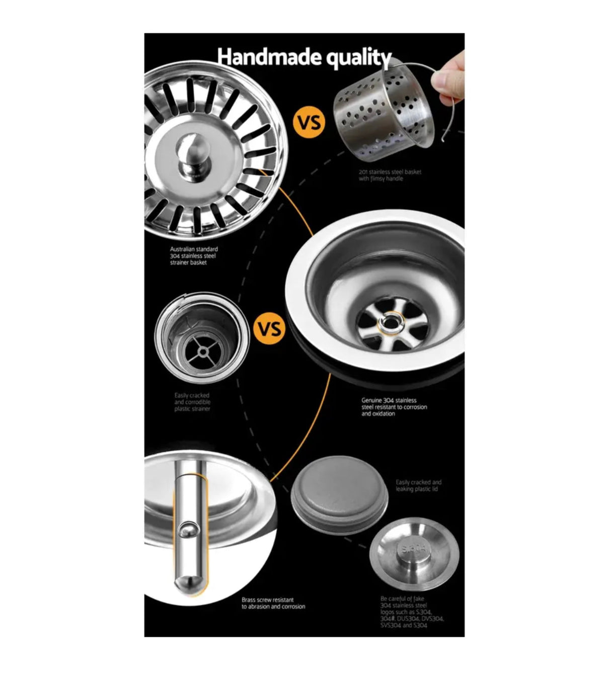 450 × 300 mm Stainless-Steel Single-Bowl Sink