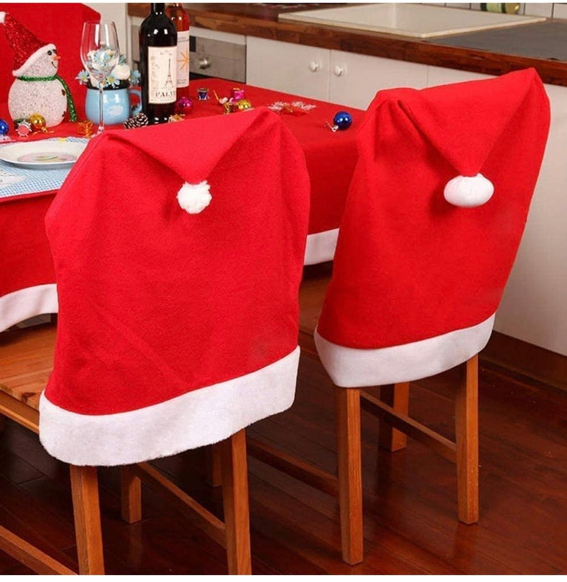 4-Pack Santa Hat Christmas Dining Chair Covers