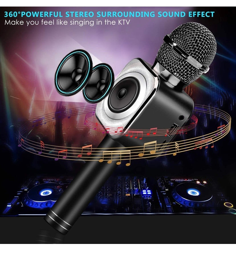 BlueFire Black LED Bluetooth Karaoke Microphone with TF Playback