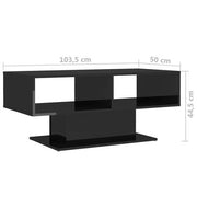 High-Gloss Black Coffee Table – 103.5 × 50 cm