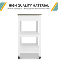 White Kitchen Trolley with Stainless-Steel Top