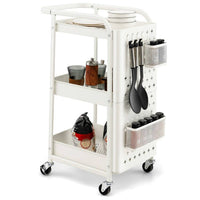 3-Tier Pegboard Rolling Storage Cart
