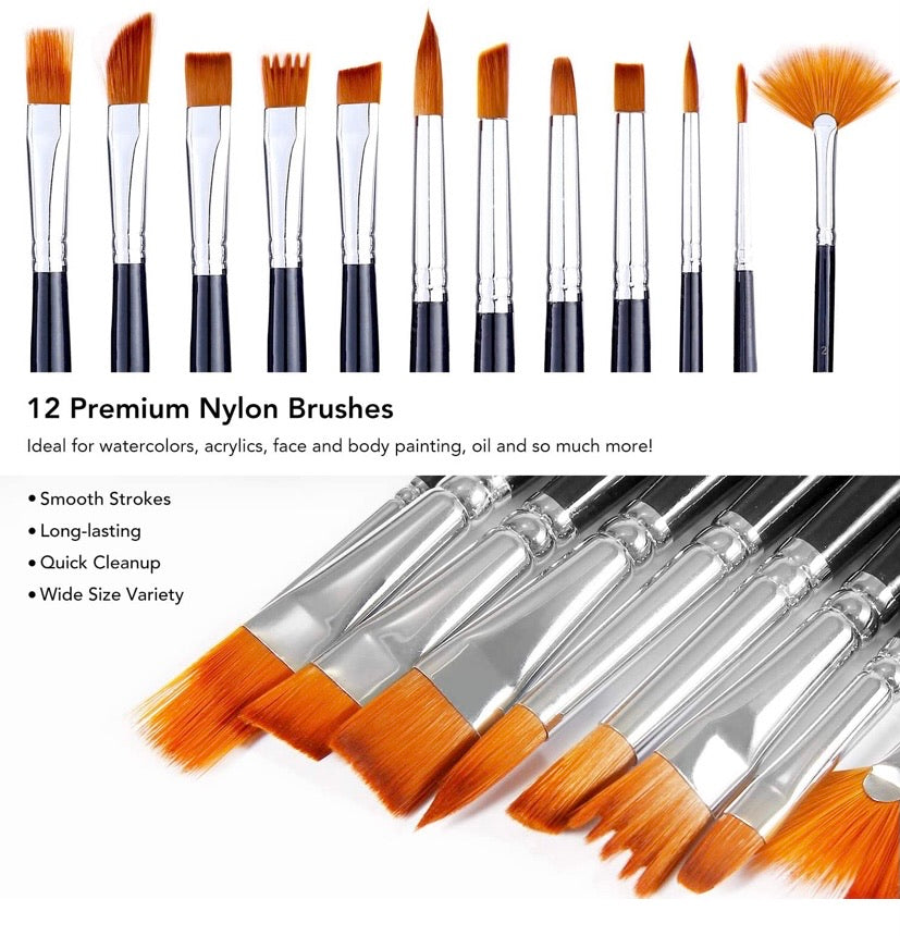 Acrylic Painting Set, 44pcs Ohuhu Artist Set with Wood Table-Top Easel Box, Art Painting Brushes, Acrylic Paint Tubes, and Acrylic Painting Pads for Artist Students Beginners