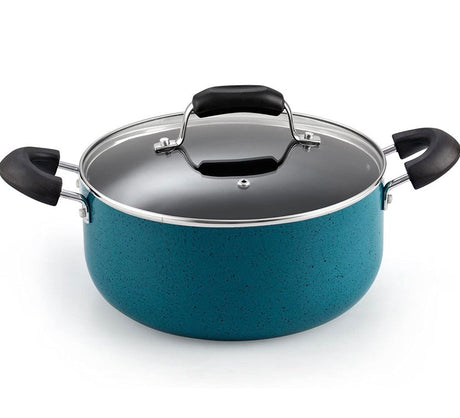 Cook N Home 02588 12-Piece Stay Cool Handle, Turquoise Nonstick Cookware Set