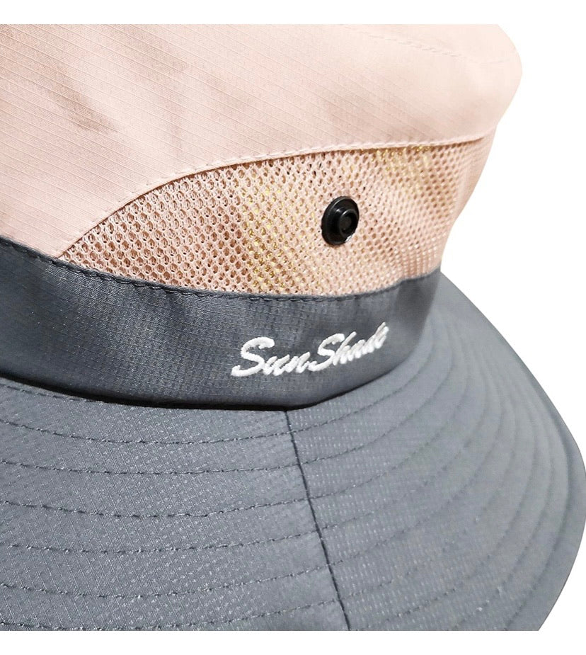 Women's Outdoor UV Protection Foldable Mesh Wide Brim Beach Fishing Hat