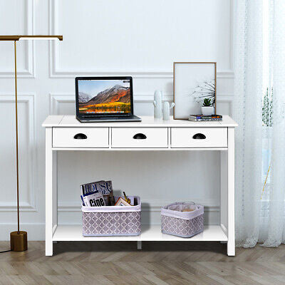 120 cm Console Table with Drawers & Shelf