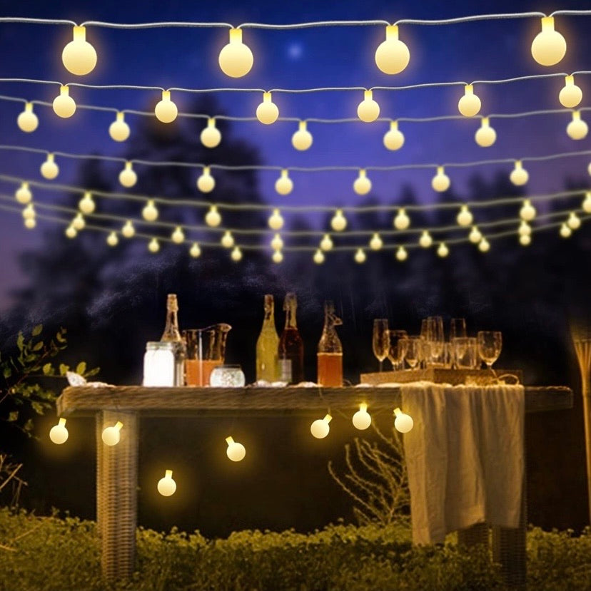 Globe Fairy Light Battery Powered 22.9FT 50 LED Ball String Lights with Remote Control for Holiday Christmas New Year Wedding Party Gardens Lawns Patios Indoor & Outdoor Decoration(Warm White)