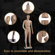 185 cm Full-Body Male Retail Mannequin with Metal Base
