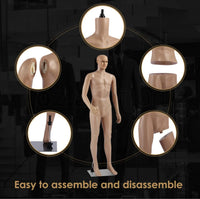 185 cm Full-Body Male Retail Mannequin with Metal Base