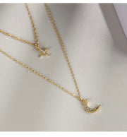 Moon and Star Necklace