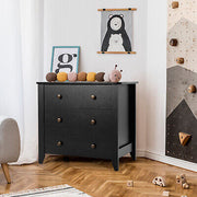 Black 3-Drawer Side Table & Nightstand