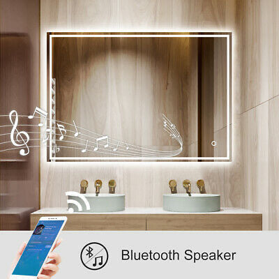 600x800mm Anti-fog LED Illuminated Bathroom Mirror with Bluetooth Speaker