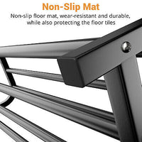 LOEFME Double-Rail Metal Garment Rack with Shoe Shelf