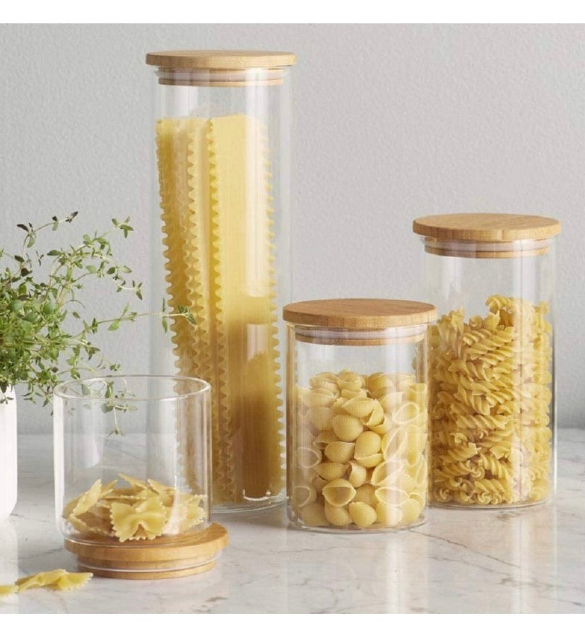 Glass Kitchen Canister Set of 5