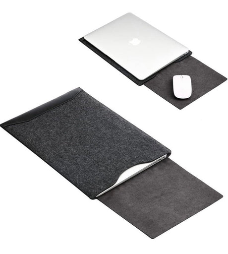 Leather and Felt Hybrid Laptop Sleeve