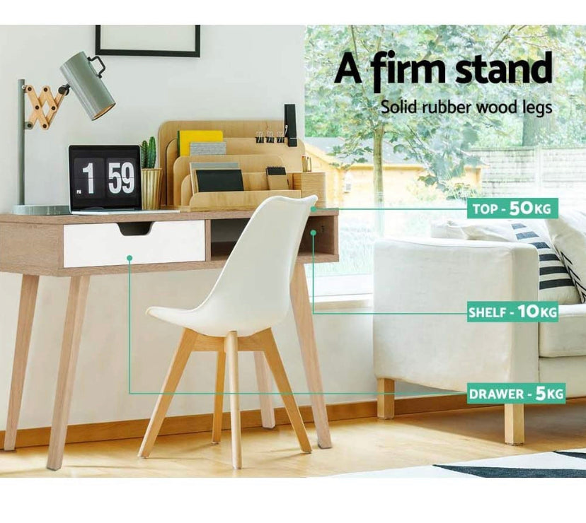 Home Office Computer Desk, Study Desk for Students Bedroom, Console Table, Wooden Table with Storage