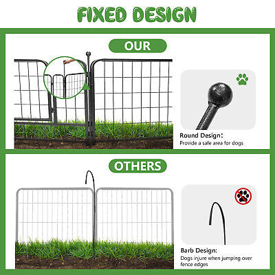 16-Panel 61cm Foldable Metal Dog Playpen with Door