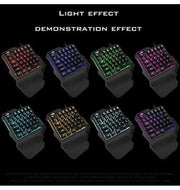 Wired Gaming One Hand Keyboard & Mouse Set