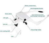 Head Mount Magnifier, Bysameyee Lighted Magnifying Headband Glass Loupe Visor with 2 LED Light for Close Work, Jewelry Work, Watch Repair, Arts &amp; Crafts, Reading Aid