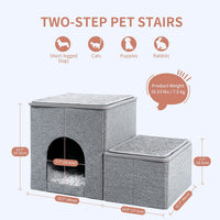 Folding Pet Steps with Built-In Toy Storage