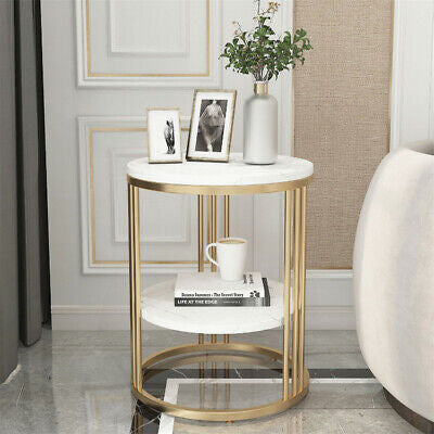 Marble-Style Side & Bedside Table
