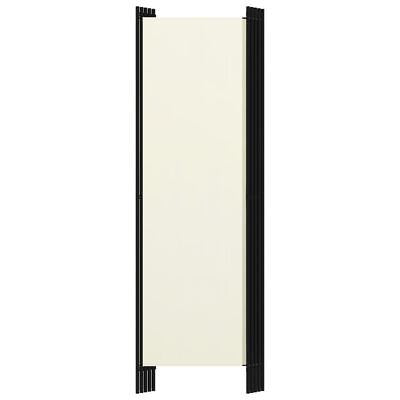 250 × 180 cm 5-Panel Cream Fabric Room Divider