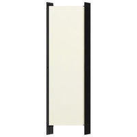 250 × 180 cm 5-Panel Cream Fabric Room Divider