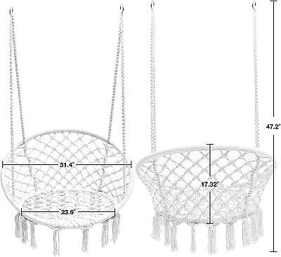 Macramé Cotton Hammock Chair – Up to 150 kg